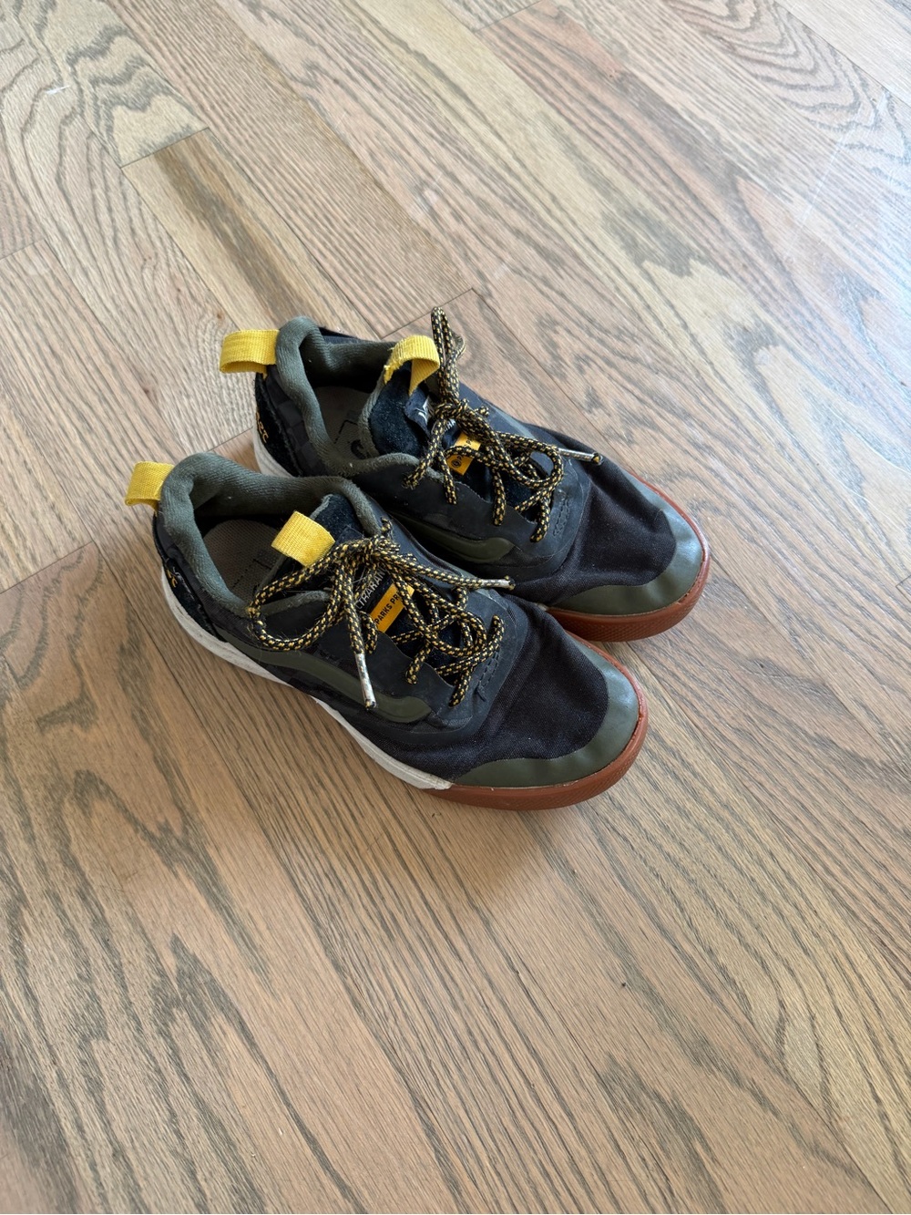 Vans Kids Black & Olive Sneakers with Yellow Accents